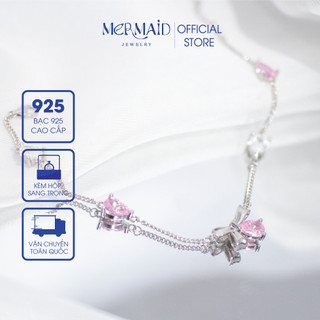 Lắc tay nơ bạc 925 Rosy Twilight, vòng tay xinh xắn, lấp lánh kèm hộp đựng và túi quà