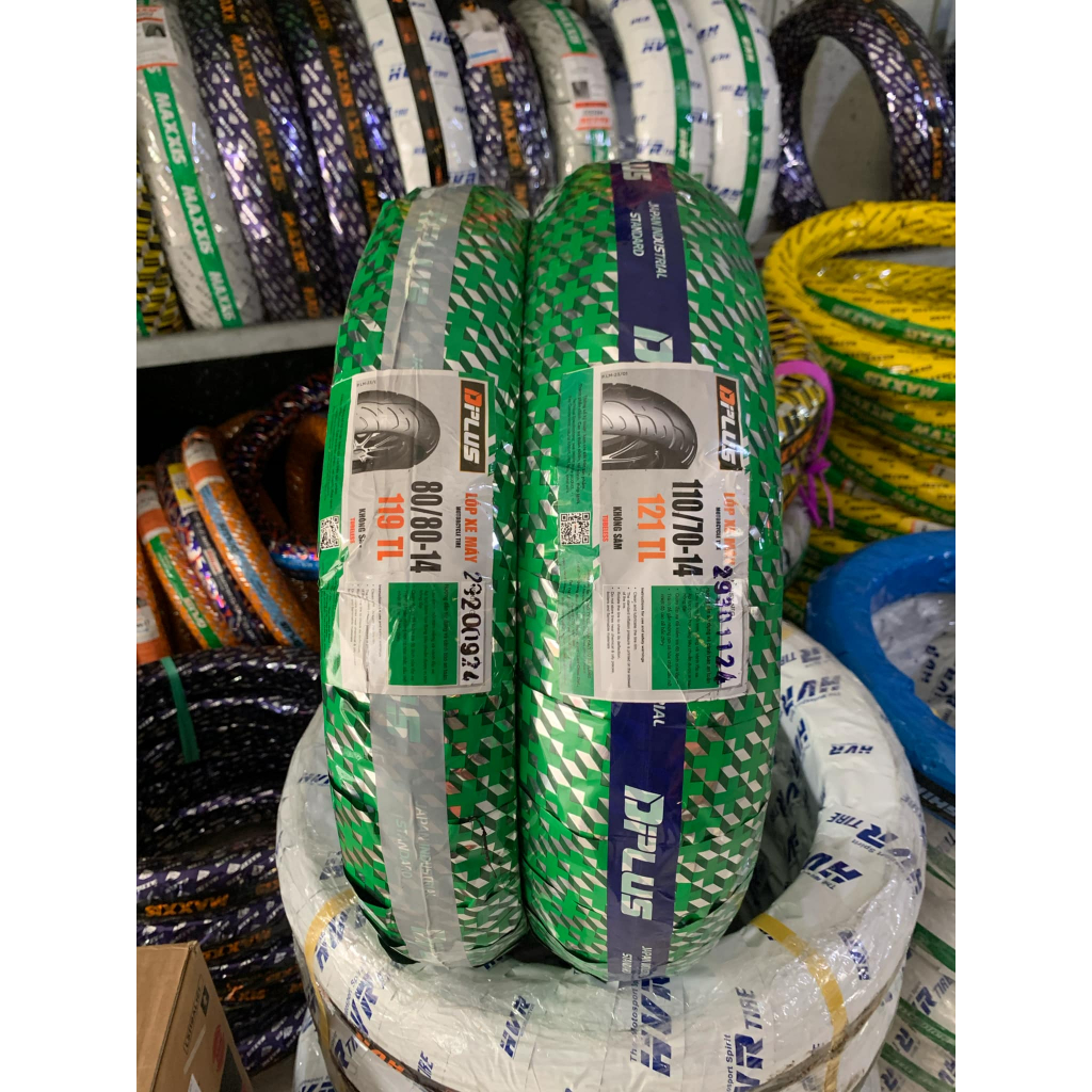 Vỏ lốp Dplus gắn cho xe JANUS size 80/80-14 110/70-14. Vỏ không ruột ...