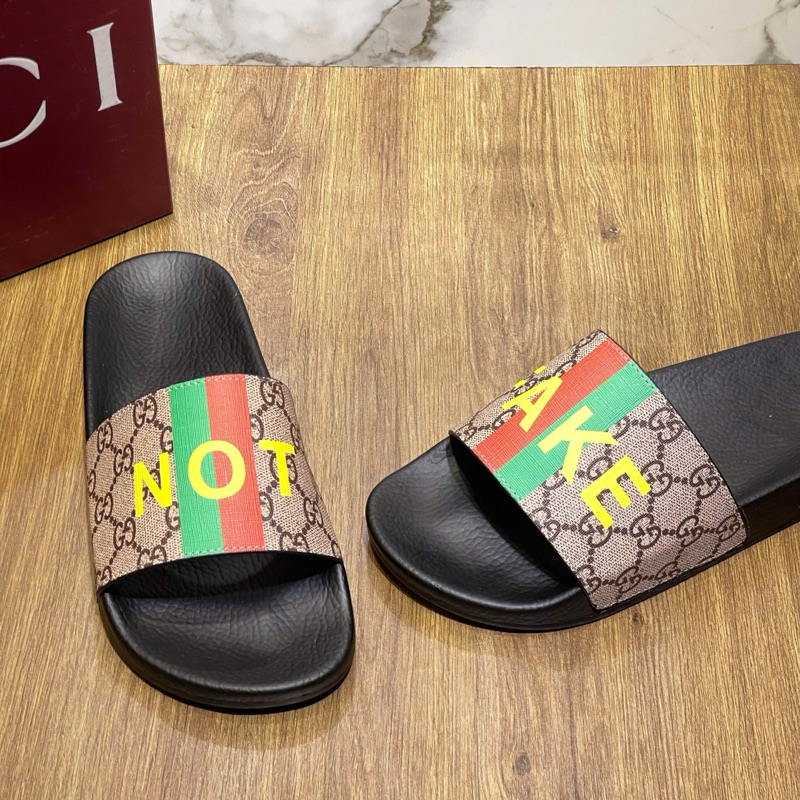⚡️[Hight Quality] Dép Lê Quai Ngang Gu11 Print Slides Not 1ake - Điểm Nhấn Logo NF Monogram Cao Cấp Full Box Qccc