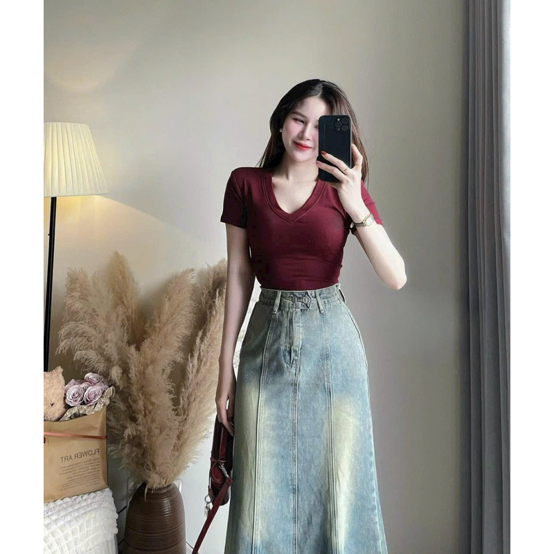 Áo Pull Cổ V Dáng Ôm Body Tôn Dáng Chất Thun Zip By.Thanhhuyen clothing New 2025