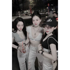 Áo crotop nữ xẻ ngực sexy viền cạp vải thun ôm body a10