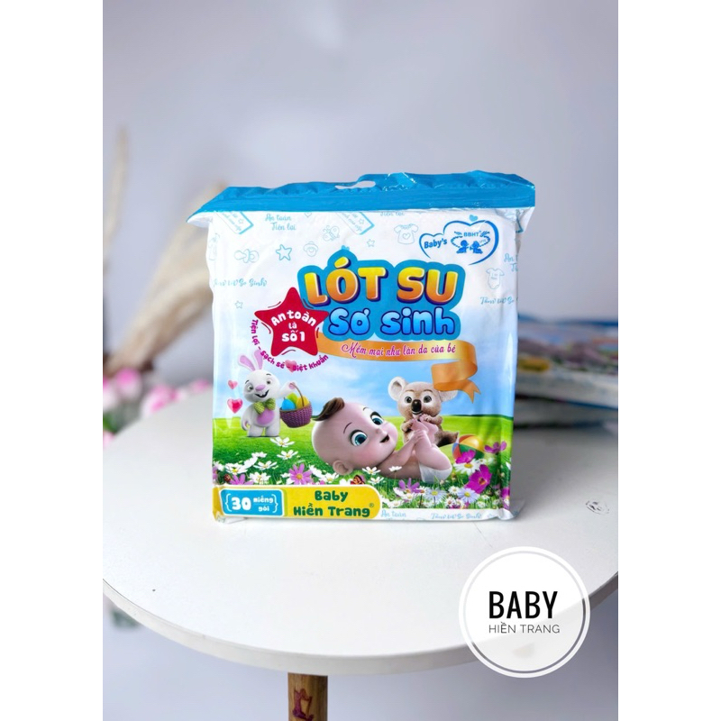 (SỈ 2 GÓI) Tấm lót sơ sinh HT 3 lớp siêu thấm, khô thoáng cho bé yêu (Gói 30 miếng)