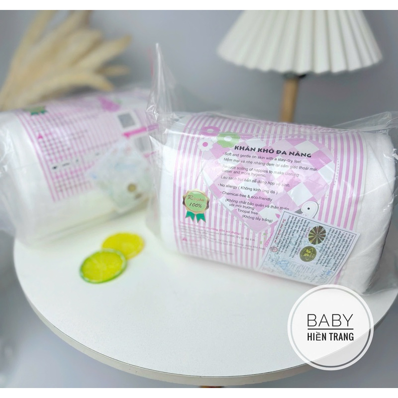 ( Sỉ 5 cuộn - 400gr) Khăn giấy khô đa năng HT 400gram mềm mại cho bé yêu