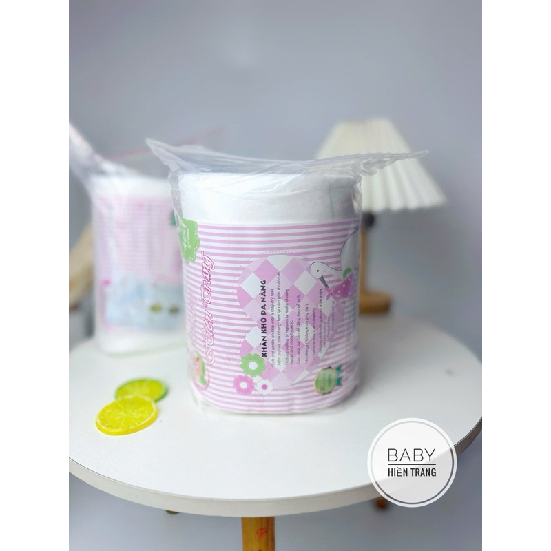 ( Sỉ 5 cuộn - 400gr) Khăn giấy khô đa năng HT 400gram mềm mại cho bé yêu