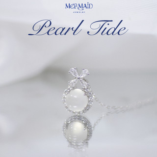 Dây chuyền bạc 925, vòng cổ S925 mặt thuỷ triều lấp lánh Pearl Tide kèm hộp +túi sang trọng