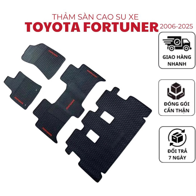 Thảm sàn, thảm lót sàn cao su đúc xe Fortuner 2017-2025 không mùi hàng cao cấp
