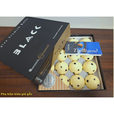 Bi cái bida Aramith Black, Bóng cái bida lỗ chất liệu nhựa đặc cao cấp hạn chế trầy xước, hạn chế bám lơ