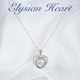 Dây chuyền bạc nữ mặt trái tim Elysian Hearts đính đá lấp lánh, kèm hộp đựng sang trọng