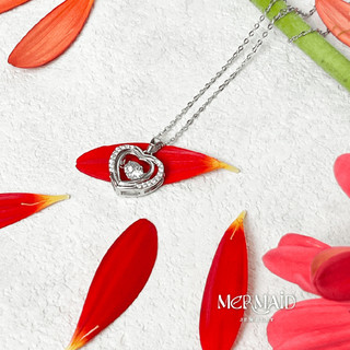 Dây chuyền bạc nữ mặt trái tim Elysian Hearts đính đá lấp lánh, kèm hộp đựng sang trọng