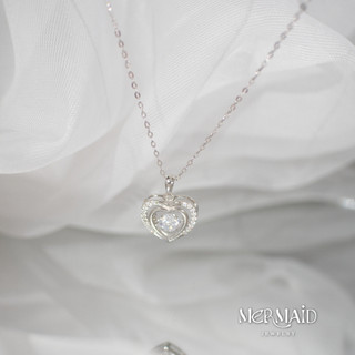 Dây chuyền bạc nữ mặt trái tim Elysian Hearts đính đá lấp lánh, kèm hộp đựng sang trọng