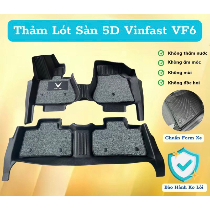 Thảm lót sàn nhựa TPE có rối tràn viền bậc xe Vinfast VF6 (Hàng cao cấp)