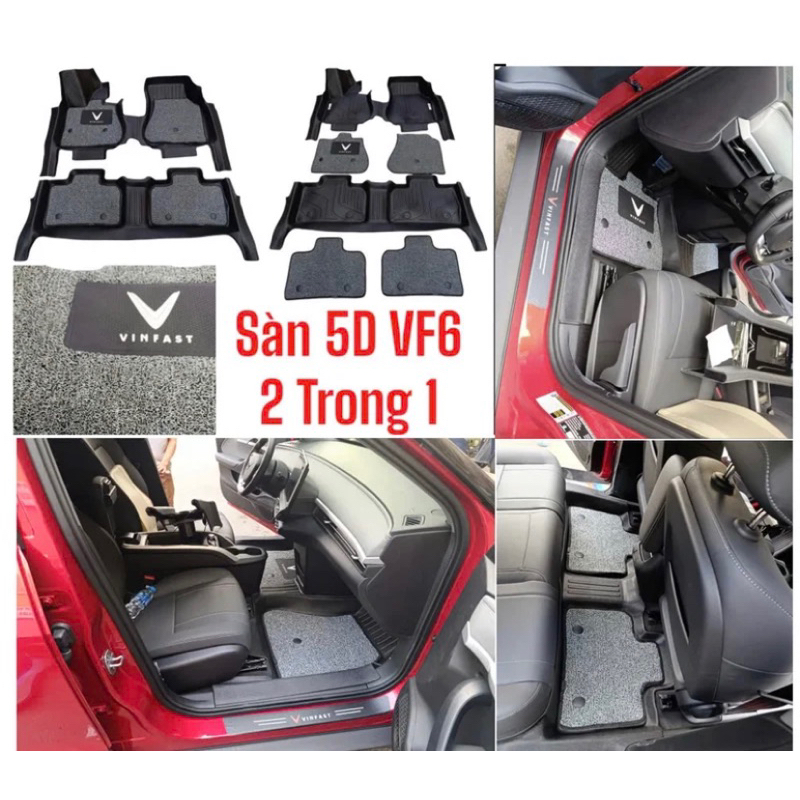 Thảm lót sàn nhựa TPE có rối tràn viền bậc xe Vinfast VF6 (Hàng cao cấp)