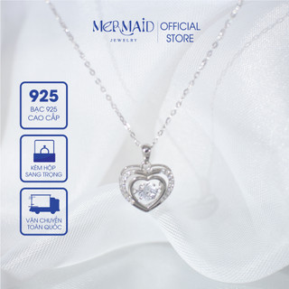 Dây chuyền bạc nữ mặt trái tim Elysian Hearts đính đá lấp lánh, kèm hộp đựng sang trọng