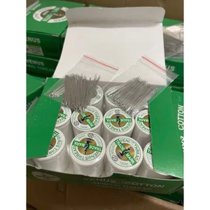 combo kim chỉ khâu gà chọi loại 1, kim 3 cạnh, chỉ khâu thái