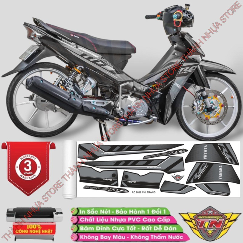 Tem RC 2018 Sirius chỉ màu - Tem rời dán Sirius RC 3 lớp cao cấp