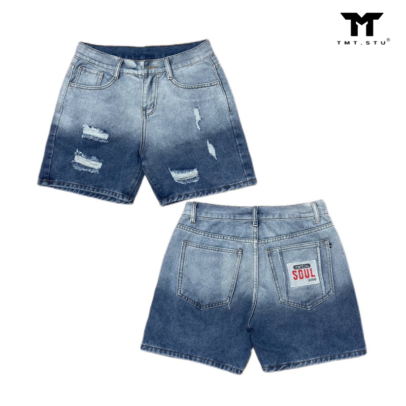 QUẦN SHORT WASH 2 MÀU, THÊU TÚI “SOUL” - FORM TMT.STU, MẶC TRÊN GỐi, KO CO GIÃN. | TMTD37