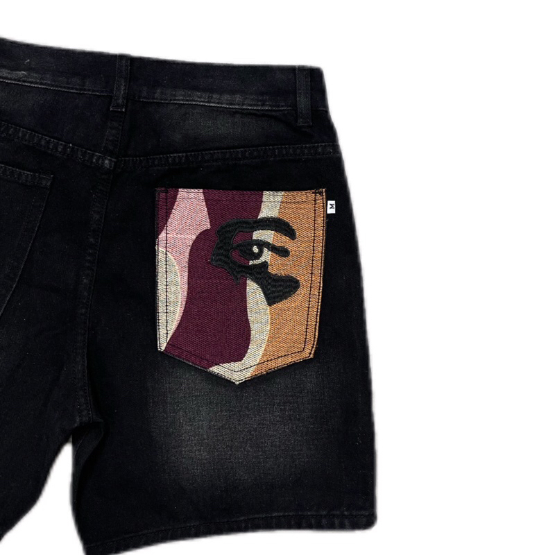 SHORT JEANS EMBROIDERED “Eye-shape” BACK POCKET - F. TMT.STU | TMTD33