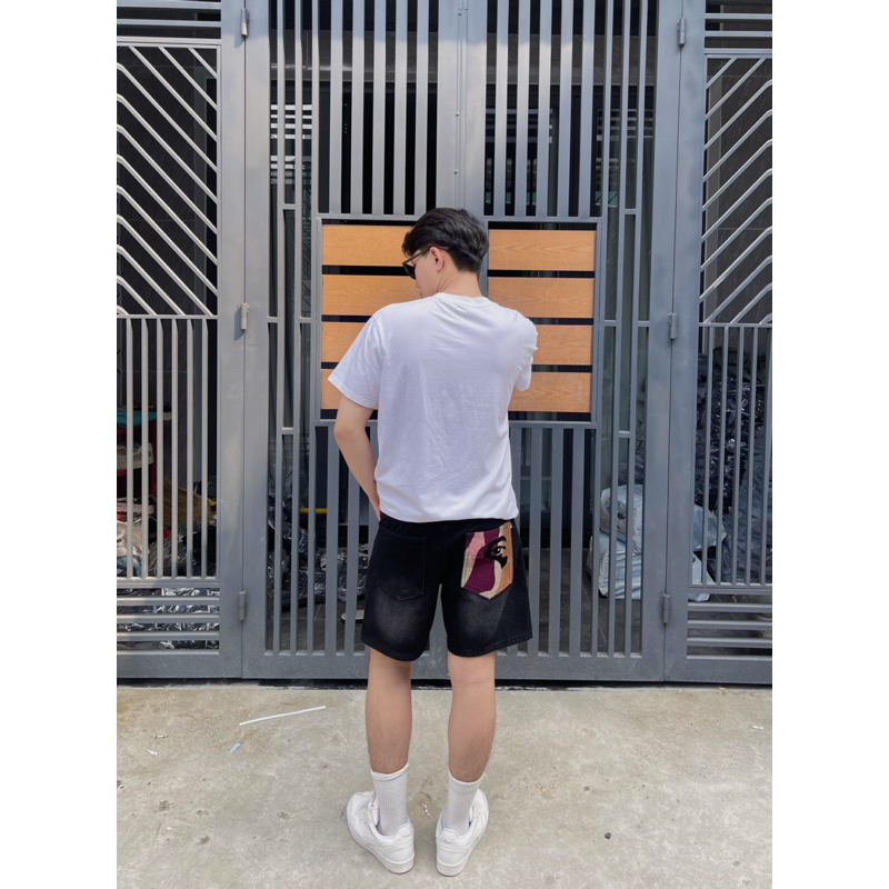 SHORT JEANS EMBROIDERED “Eye-shape” BACK POCKET - F. TMT.STU | TMTD33