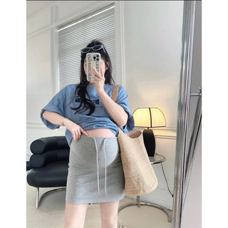 chân váy bầu chữ A dáng ngắn có dây rút thời trang cho mẹ bầu (CV A DÂY RÚT)