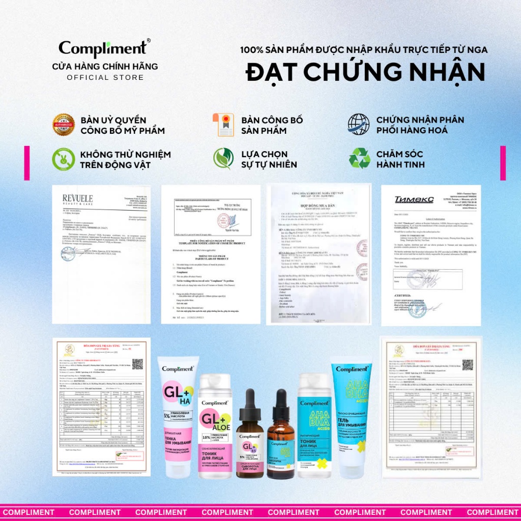 Ảnh Toner Compliment No Problem Glycol Dưỡng Ẩm - Nước Hoa Hồng Lotion Aha/Bha Cho Da Dầu Mụn 180ml 2