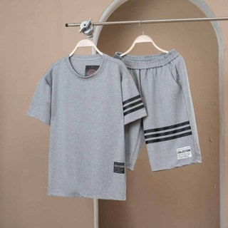 Bộ Nam Hè mặc nhà cộc tay thun lạnh,bộ đồ nam thể thao 4 sọc hottrend đủ size, đồ bộ nam S-->XL K1