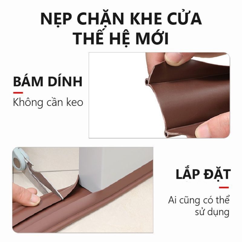 Thanh bọc chân cửa lấp khe hở cửa nhựa PVC cao cấp chặn cửa chống côn trùng