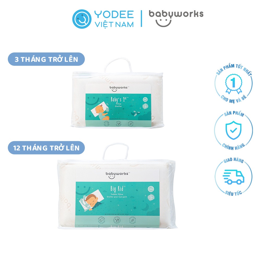 Ảnh Babyworks Gối ngủ thoáng khí mềm mại, đàn hồi, nâng đỡ đầu và giúp bé ngủ ngon 1