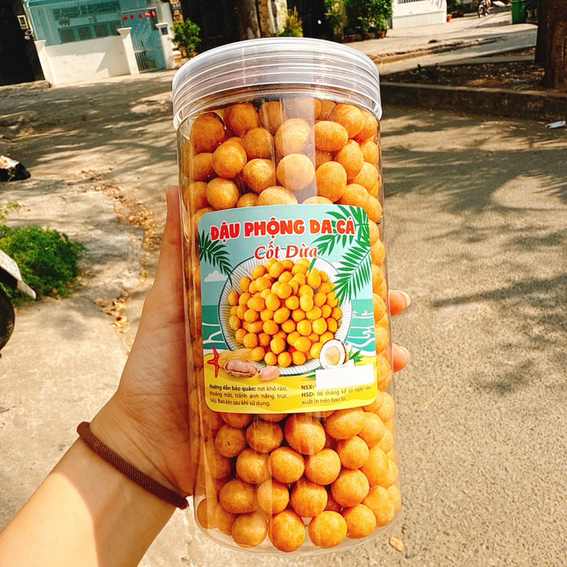 ĐẬU PHỘNG - DA - CÁ - CỐT - DỪA loại 1 thơm ngon - 1 HỘP 1KG/500GR