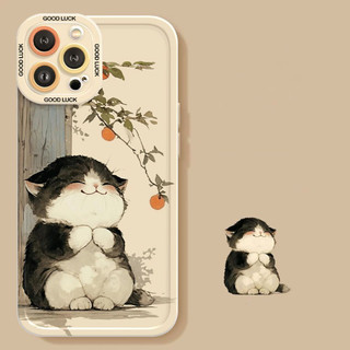 Ốp Lưng iPhone Mèo Ngồi Cạnh Vuông, Chống Sốc, Bảo Vệ Camera - iP 6/6s/7/8/Plus/X/XS/XR/11/12/13/14/15/16/Pro/Max/Mini