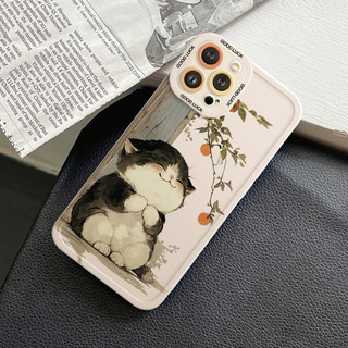 Ốp Lưng iPhone Mèo Ngồi Cạnh Vuông, Chống Sốc, Bảo Vệ Camera - iP 6/6s/7/8/Plus/X/XS/XR/11/12/13/14/15/16/Pro/Max/Mini