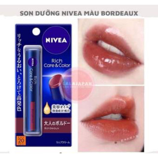 SON DƯỠNG MÔI NIVEA RICH CARE & COLOR SPF20 PA++ CÓ MÀU HÀNG NHẬT CHÍNH HÃNG