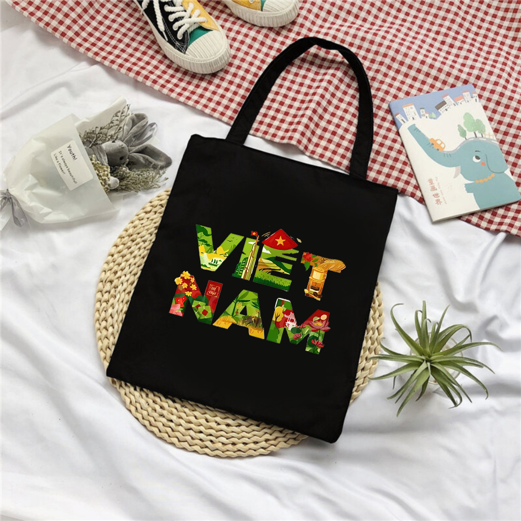 Túi Tote canvas Việt Nam Cờ Đỏ Sao Vàng túi vải đeo vai phong cách thời trang đựng đồ kích thước 35*40 cm tota089