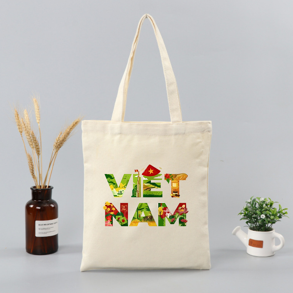 Túi Tote canvas Việt Nam Cờ Đỏ Sao Vàng túi vải đeo vai phong cách thời trang đựng đồ kích thước 35*40 cm tota089