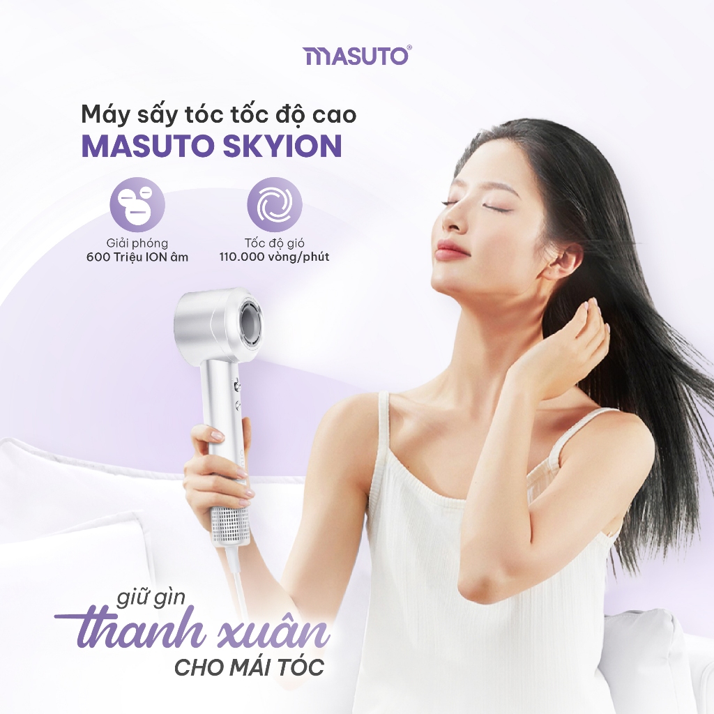 Ảnh Máy sấy tóc ion âm tốc độ cao Masuto SkyIon, bảo vệ tóc không bị quá nhiệt, bảo hành 24 tháng 2
