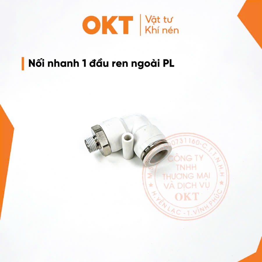 Cut nối góc PL Inox màu trắng loại tốt ren ngoài khí nén, phun sương ...