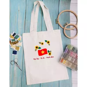 Túi Tote canvas Người Việt Nam ĐỘC LẬP TỰ DO HẠNH PHÚC túi vải đeo vai phong cách thời trang đựng đồ tota090 TOTA090