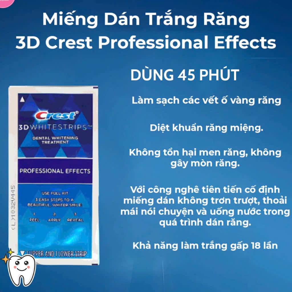 Ảnh Miếng dán trắng răng Crest 3D White Professional Effects 4