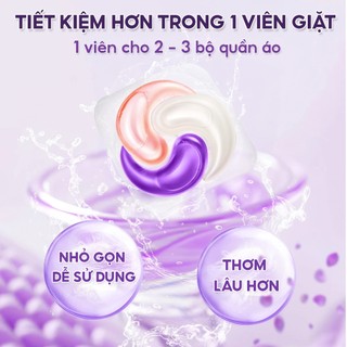 Viên Giặt Xả TopGia 3in1 Hương Hoa Hồng Và Lavender Dịu Nhẹ, Giặt Sạch Tiết Kiệm, Lưu Hương 72h