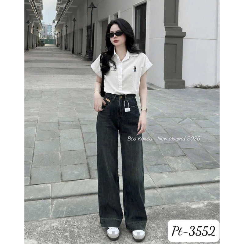 Áo Sơ Mi Nữ Tay Hến Thêu Gấu Chất Thô Mềm Dáng Rộng By.Thanhhuyen Clothing New 2025