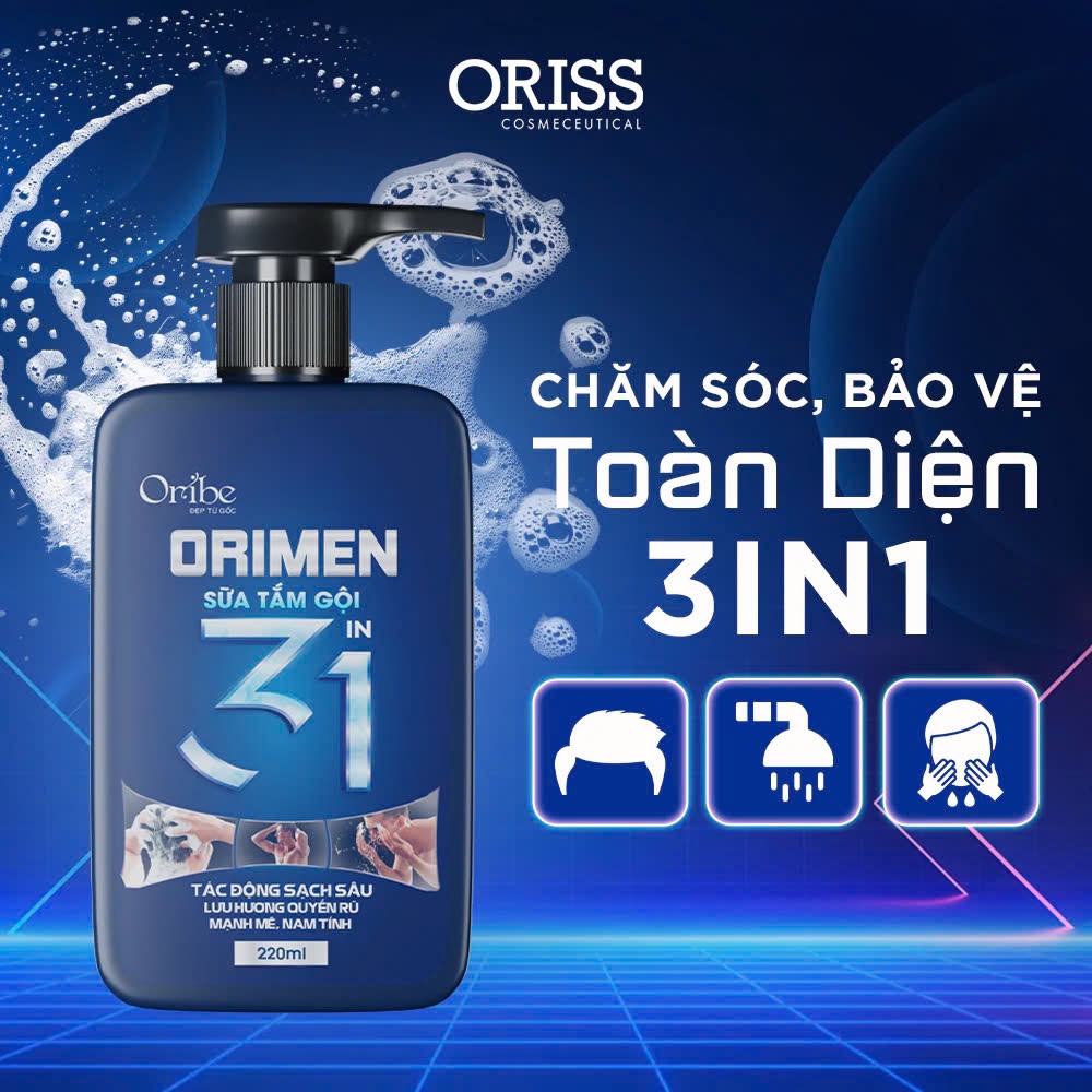 Ảnh Sữa tắm gội nam toàn thân 3in1 hương nước hoa nam tính dưỡng ẩm sạch sâu Orimen 220ml 1