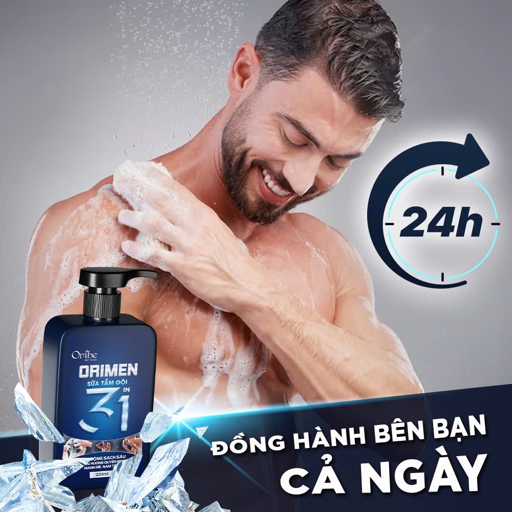 Ảnh Sữa tắm gội nam toàn thân 3in1 hương nước hoa nam tính dưỡng ẩm sạch sâu Orimen 220ml 2