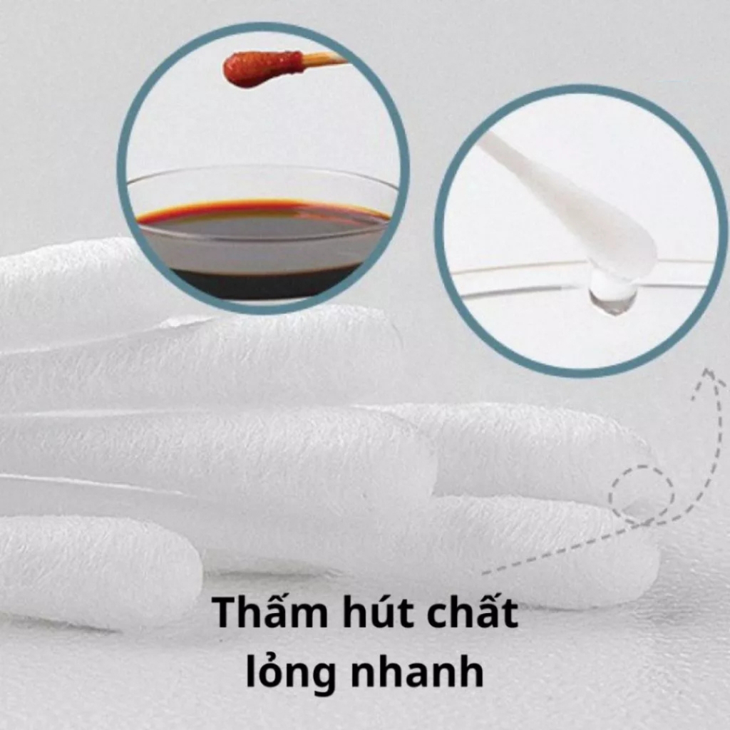Ảnh Tăm Bông V-Coool Cho Bé Sơ Sinh, Tăm Bông Ngoáy Tai Hộp 400c Chất Liệu Tự Nhiên An Toàn Cho Bé 2