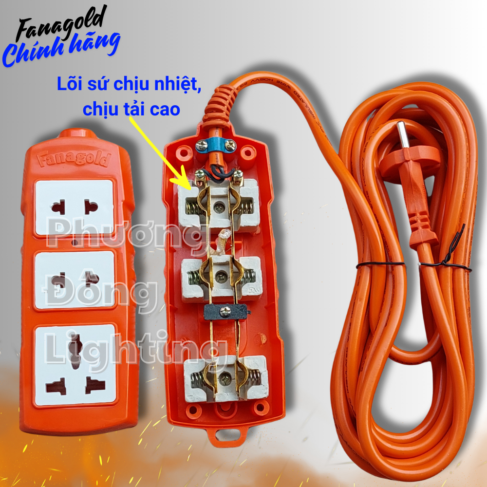 Ổ cắm 3 lỗ Có dây Chịu tải cao 6000W - Ổ cắm dùng cho thiết bị có công suất lớn