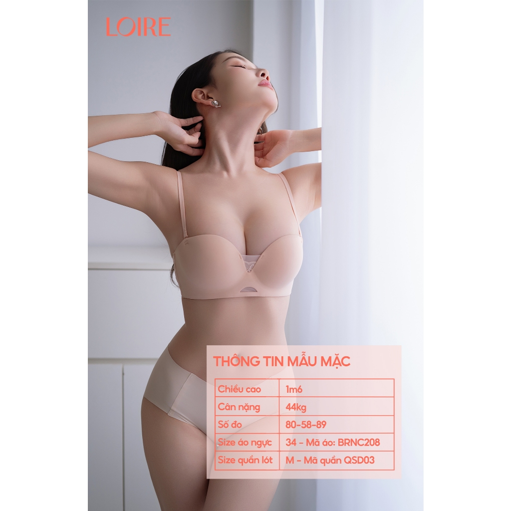 Áo Lót Không Gọng Đệm 1.5cm Thiết Kế Nửa Cup Loirechic BRNC208