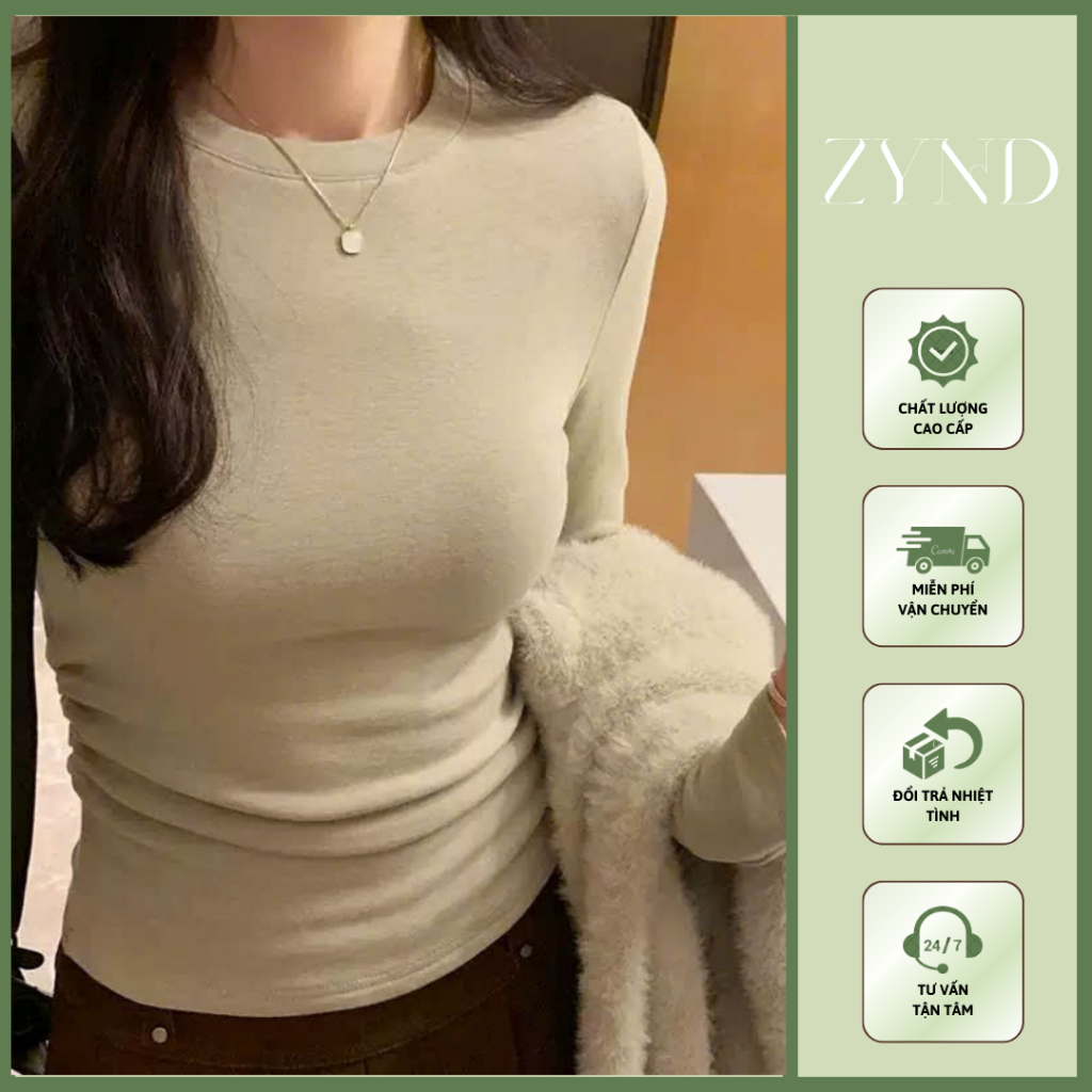 ÁO THUN DÀI TAY ZYND - Áo thun giữ nhiệt ôm body thắt eo tôn dáng vải cotton - AD-M660