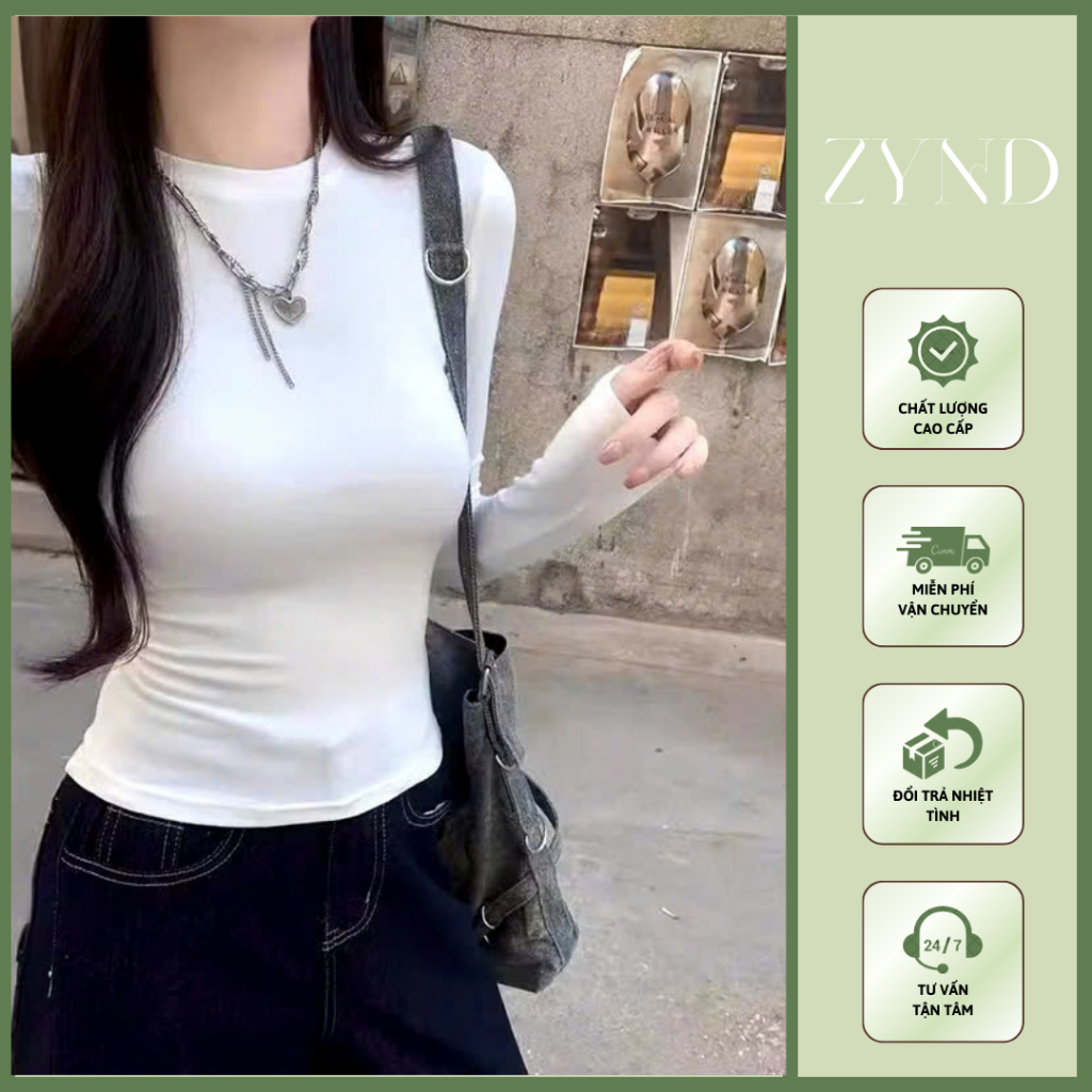 ÁO THUN DÀI TAY ZYND - Áo thun giữ nhiệt ôm body thắt eo tôn dáng vải cotton - AD-M660
