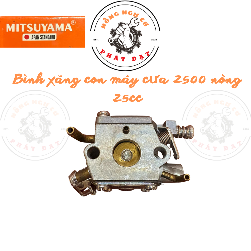 BÌNH XĂNG CON_CHẾ HÒA KHÍ MÁY CƯA 2500 NÒNG 25CC CHÍNH HÃNG MITSUYAMA