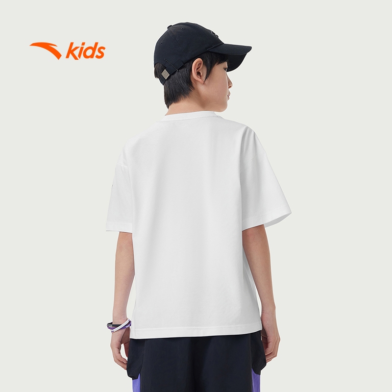 Anta Kids Áo phông ngắn tay bé trai thời trang thể thao size 130-170 Wildplayer 3525B8104 Thoải Mái Vận Động