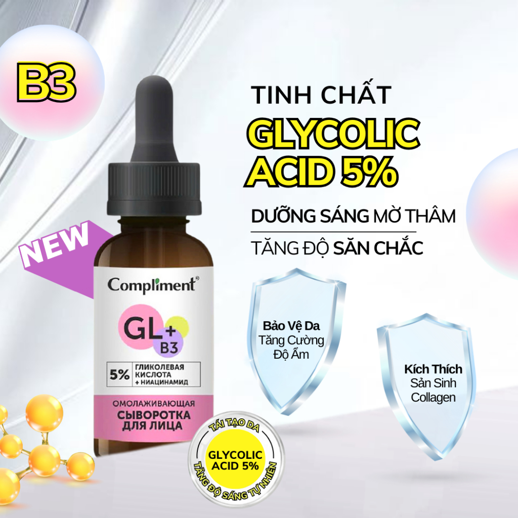Ảnh Serum Compliment 2% BHA Hyaluronic Acid B5 5% Vitamin C 20% Làm Sạch Da, Giảm Mụn Trắng Da 27ml 4