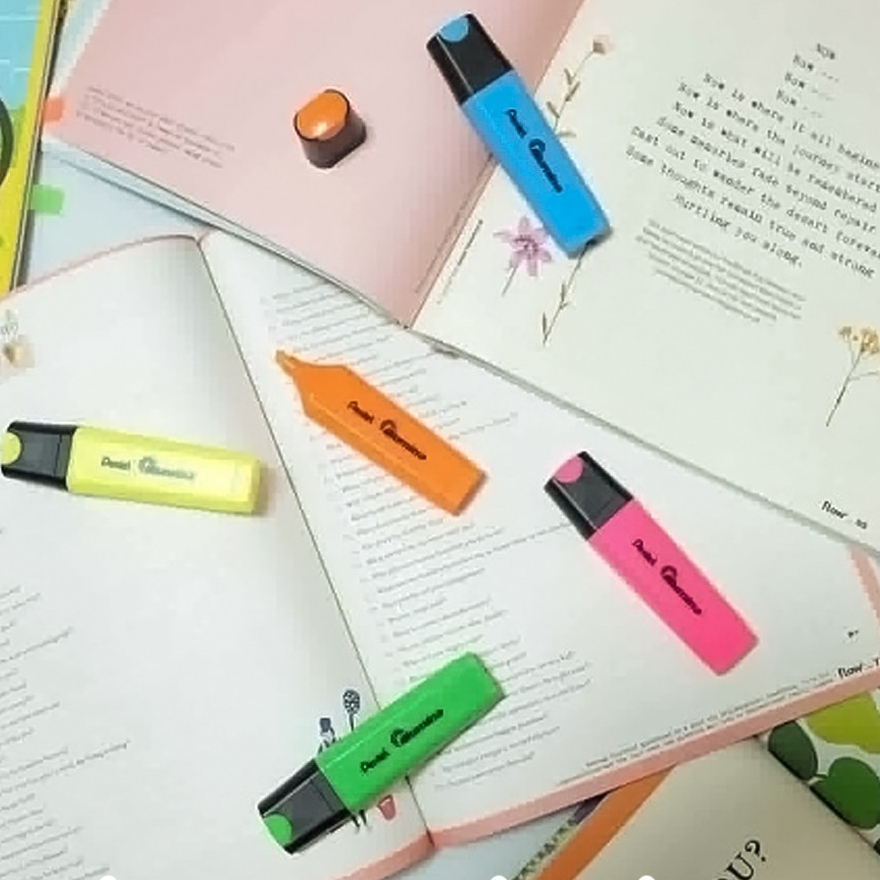 Ảnh Bút Nhớ Dòng Illumina Pentel SL60 Nhiều Màu | Màu Mực Tươi Sáng Phản Quang Tốt 3
